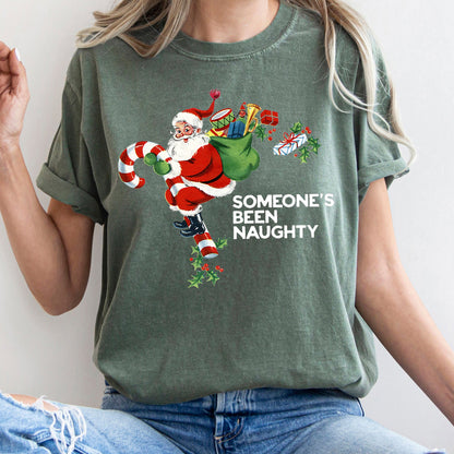 Someone's Been Naughty, Santa, Retro, Christmas, Comfort Colors Tshirt