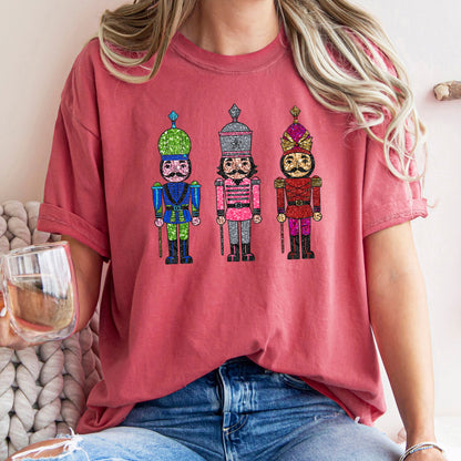 Sparkly Nutcrackers, Glitter Effect, Christmas, Comfort Colors Tshirt