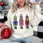 Sparkly Nutcrackers, Glitter Effect, Christmas Sweatshirt
