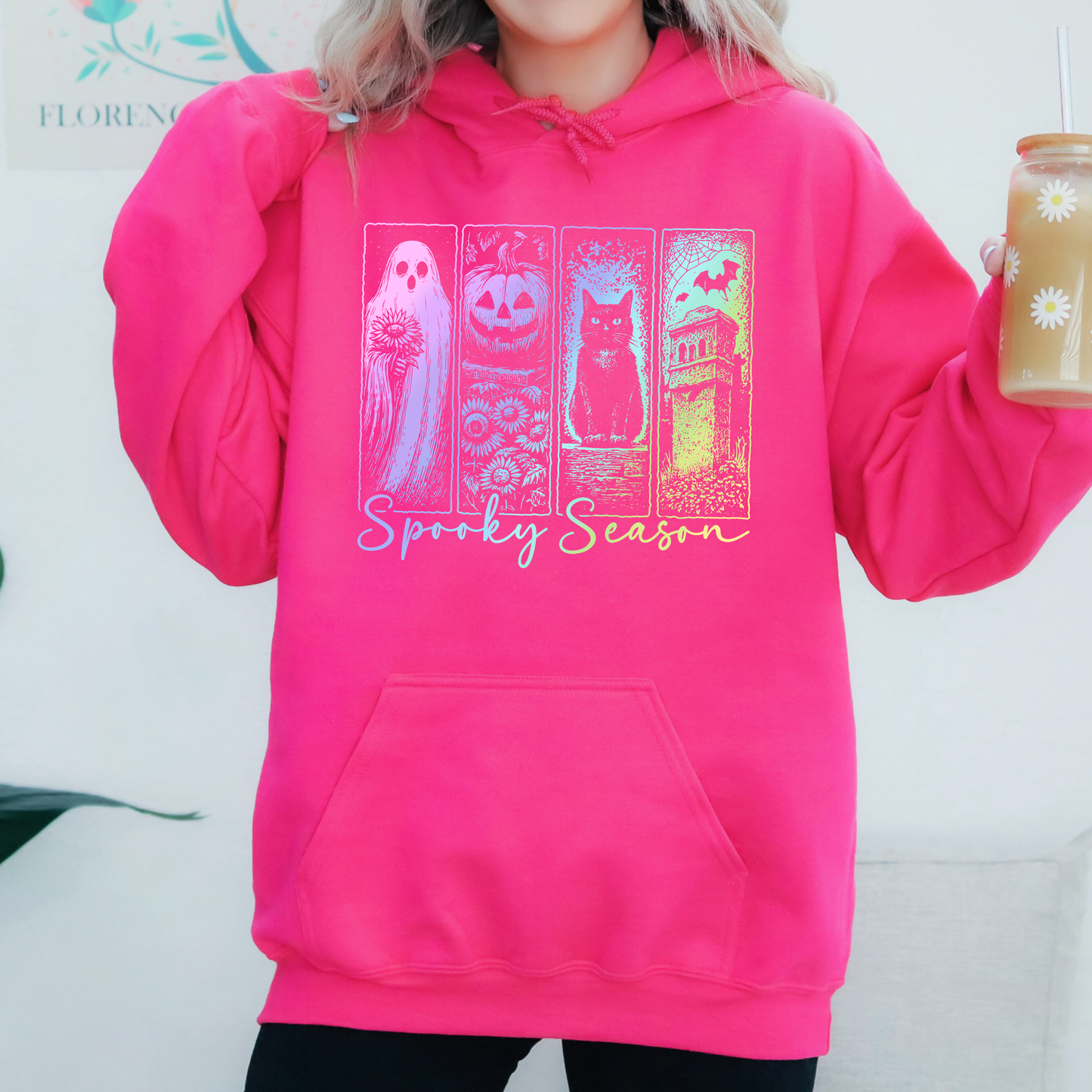 Spooky Season Pastel Shirt, Spooky Season, Vintage Halloween Horror Night, Retro Halloween, Spooky Season, Graphic Hoodie, Hooded Sweatshirt