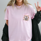 Skeleton, Peace, Checkered, Halloween, Pocket, Comfort Colors Pocket T-Shirt