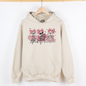 Spooky Season, Pink Skeletons, Cute, Coquette, Ribbon, Bows, Halloween, Graphic Hoodie, Hooded Sweatshirt