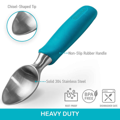Stainless Steel Ice Cream Scoop - Professional Ice Scooper | Kitchen + Metal