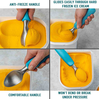 Stainless Steel Ice Cream Scoop - Professional Ice Scooper | Kitchen + Metal