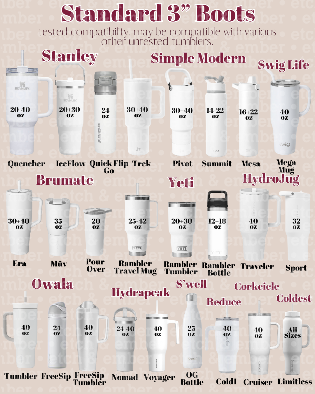 WAFFLE Pink Parade Handle Body Tumbler Boot -fits 20-40oz NEW!