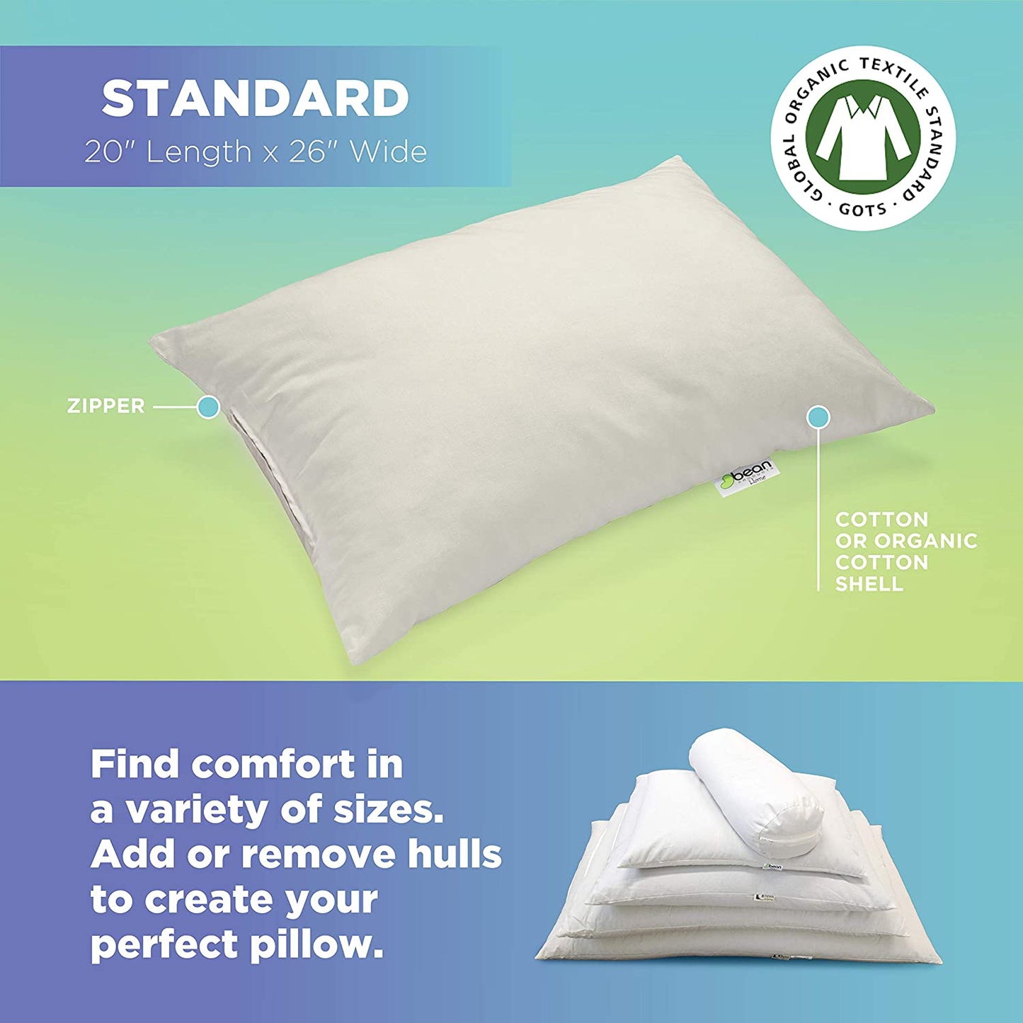 Millet Hull Pillow - Sleeping head bed pillow - Organic - Natural WheatDreamz