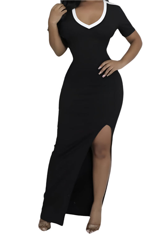 Black Maxi Dress V Neck