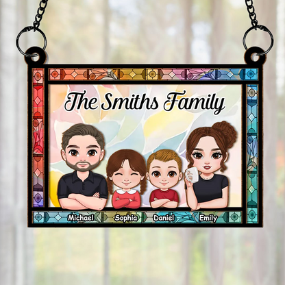 Personalized Family Member - Personalized Window Hanging Suncatcher Ornament - Gift For Family Members