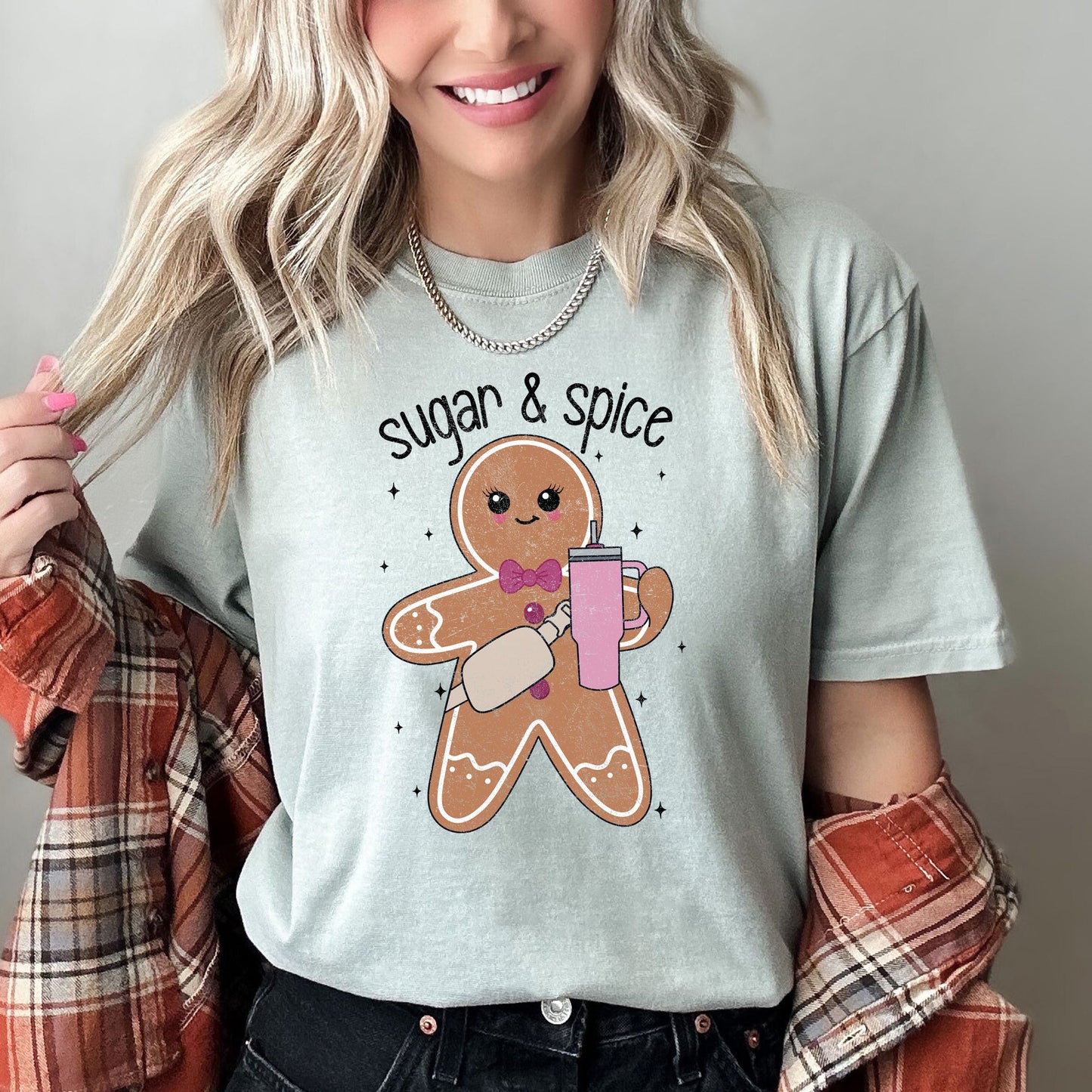 Sugar And Spice, Gingerbread Man, Stanley, Christmas, Comfort Colors Tshirt