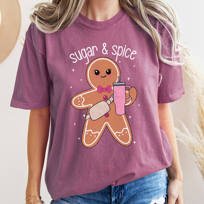 Sugar And Spice, Gingerbread Man, Stanley, Christmas, Comfort Colors Tshirt