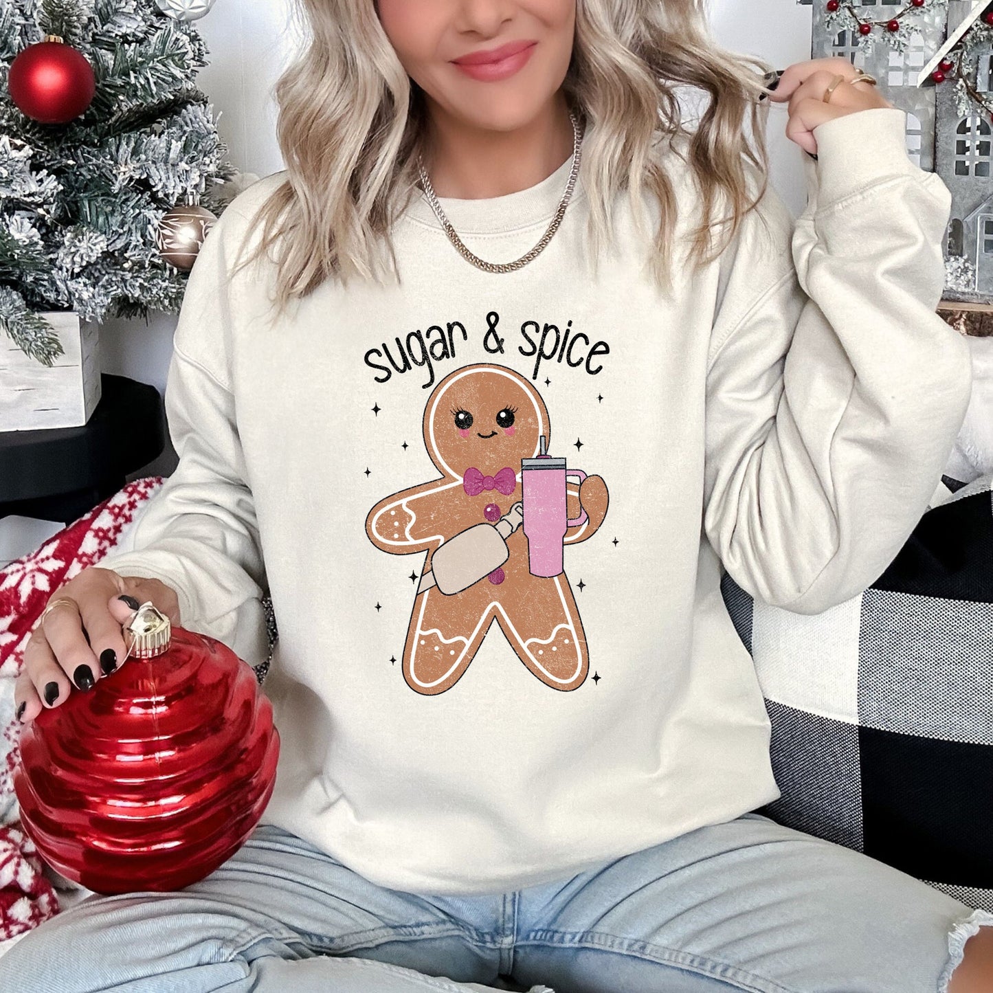 Super And Spice, Gingerbread Man, Stanley, Christmas Sweatshirt