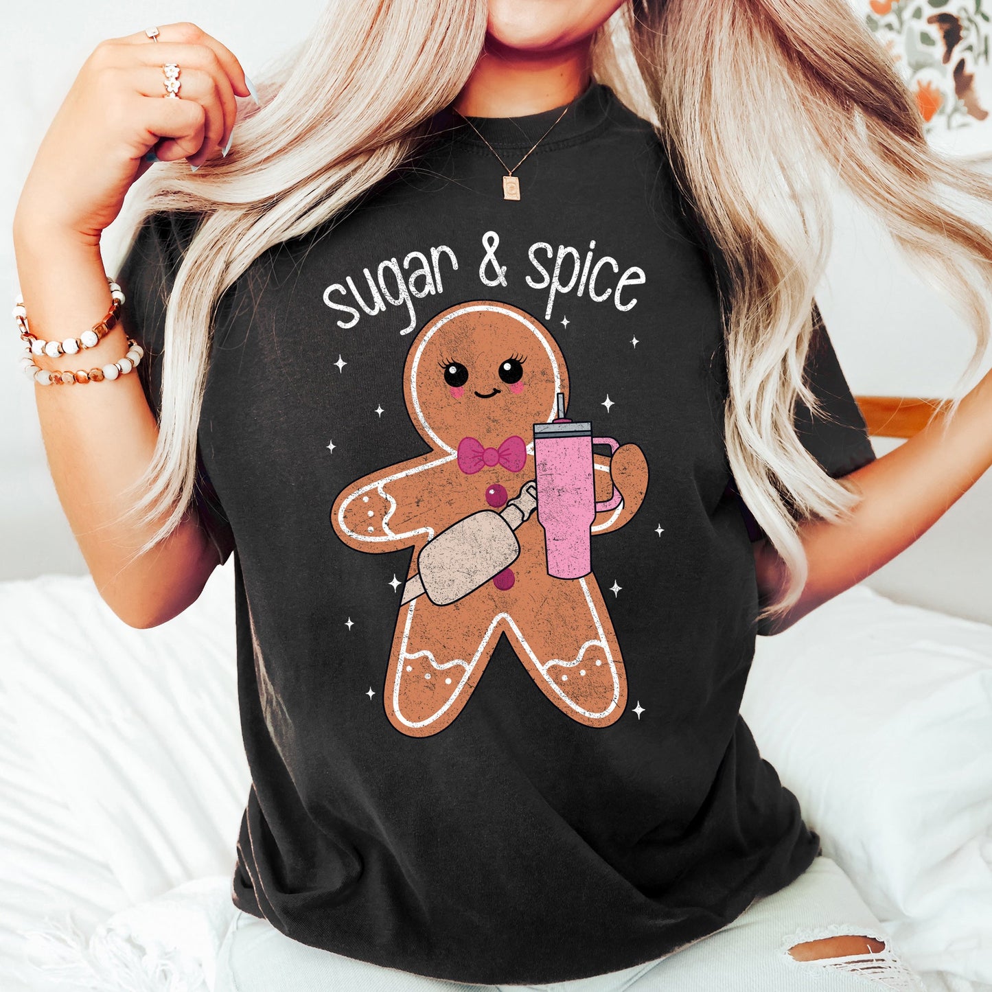 Sugar And Spice, Gingerbread Man, Stanley, Christmas, Comfort Colors Tshirt