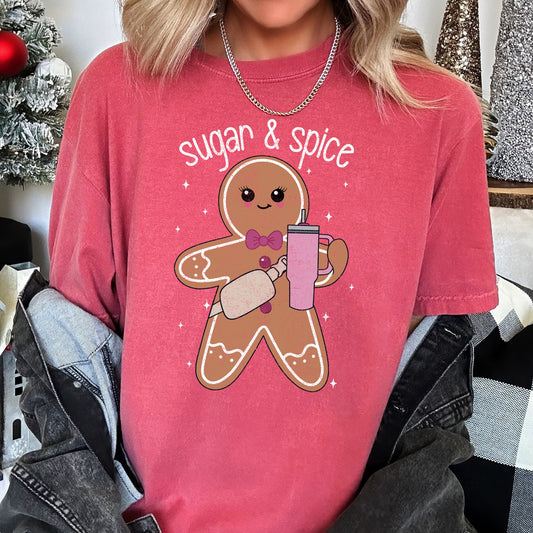 Sugar And Spice, Gingerbread Man, Stanley, Christmas, Comfort Colors Tshirt