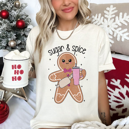 Sugar And Spice, Gingerbread Man, Stanley, Christmas, Comfort Colors Tshirt