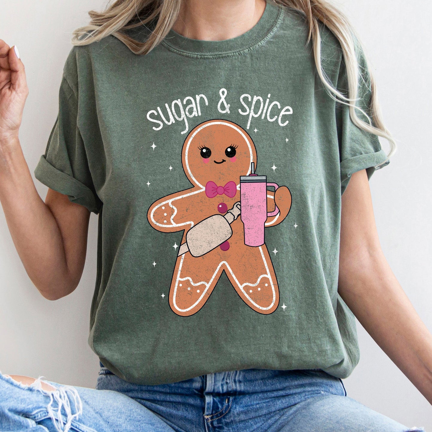 Sugar And Spice, Gingerbread Man, Stanley, Christmas, Comfort Colors Tshirt