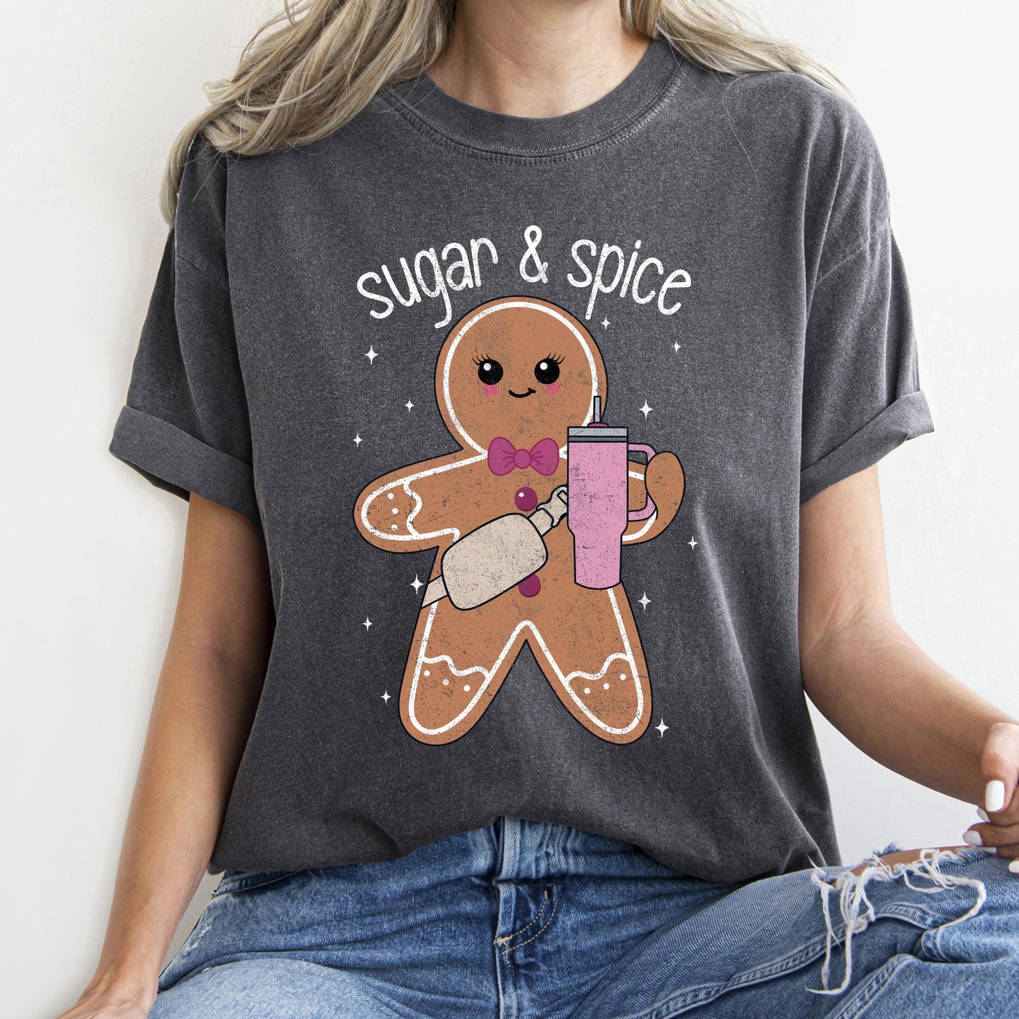 Sugar And Spice, Gingerbread Man, Stanley, Christmas, Comfort Colors Tshirt