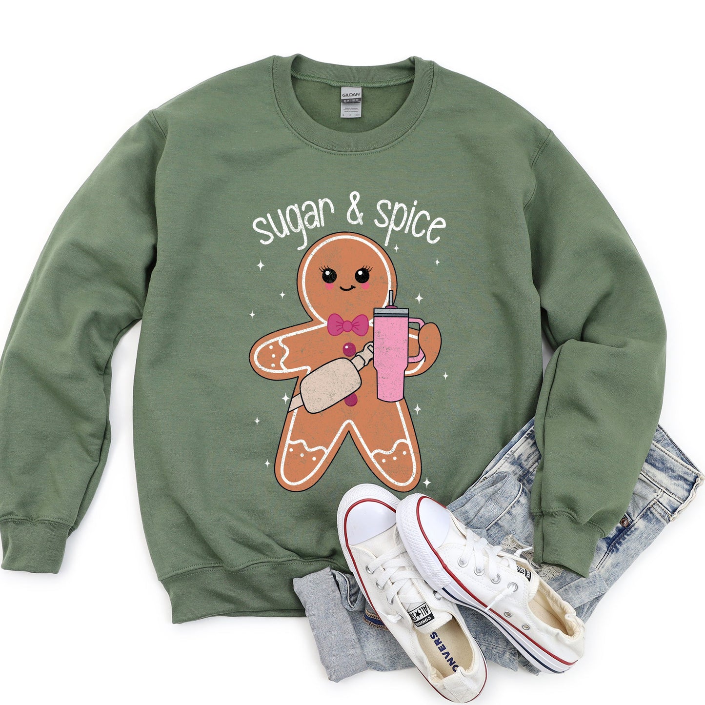 Super And Spice, Gingerbread Man, Stanley, Christmas Sweatshirt