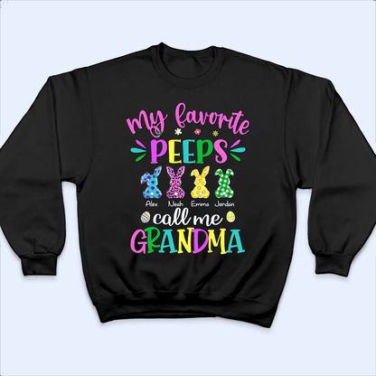 My Favorite Bunnies Call Me Grandma - Personalized Custom T Shirt - Easter Day, Birthday, Loving, Funny Gift for Grandma/Nana/Mimi, Mom, Wife, Grandparent, Easter Eggs