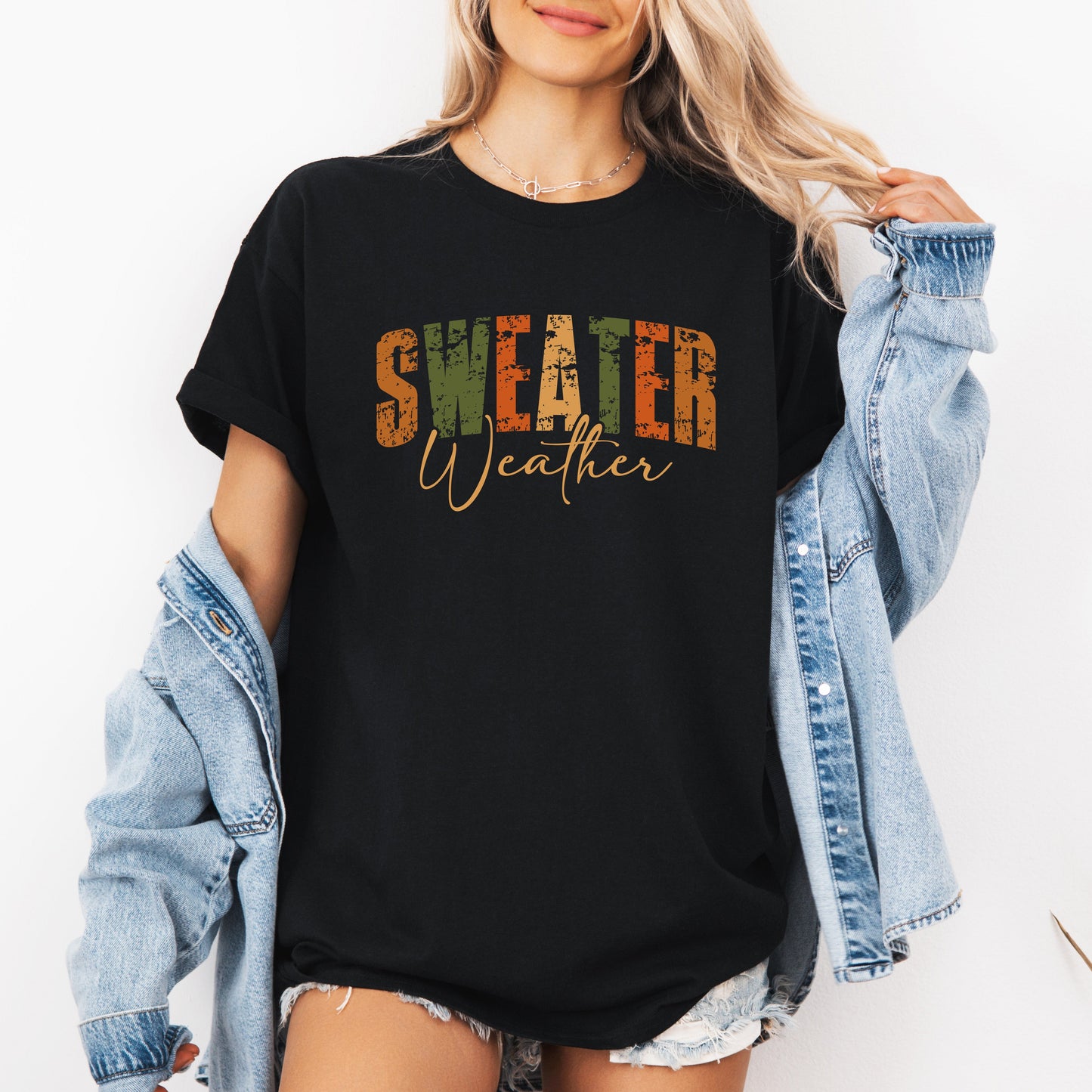 Sweater Weather, Fall, Retro Varsity, Autumn, Pumpkin, Tshirt