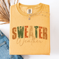 Sweater Weather, Fall, Retro Varsity, Autumn, Pumpkin, Comfort Colors T-Shirt