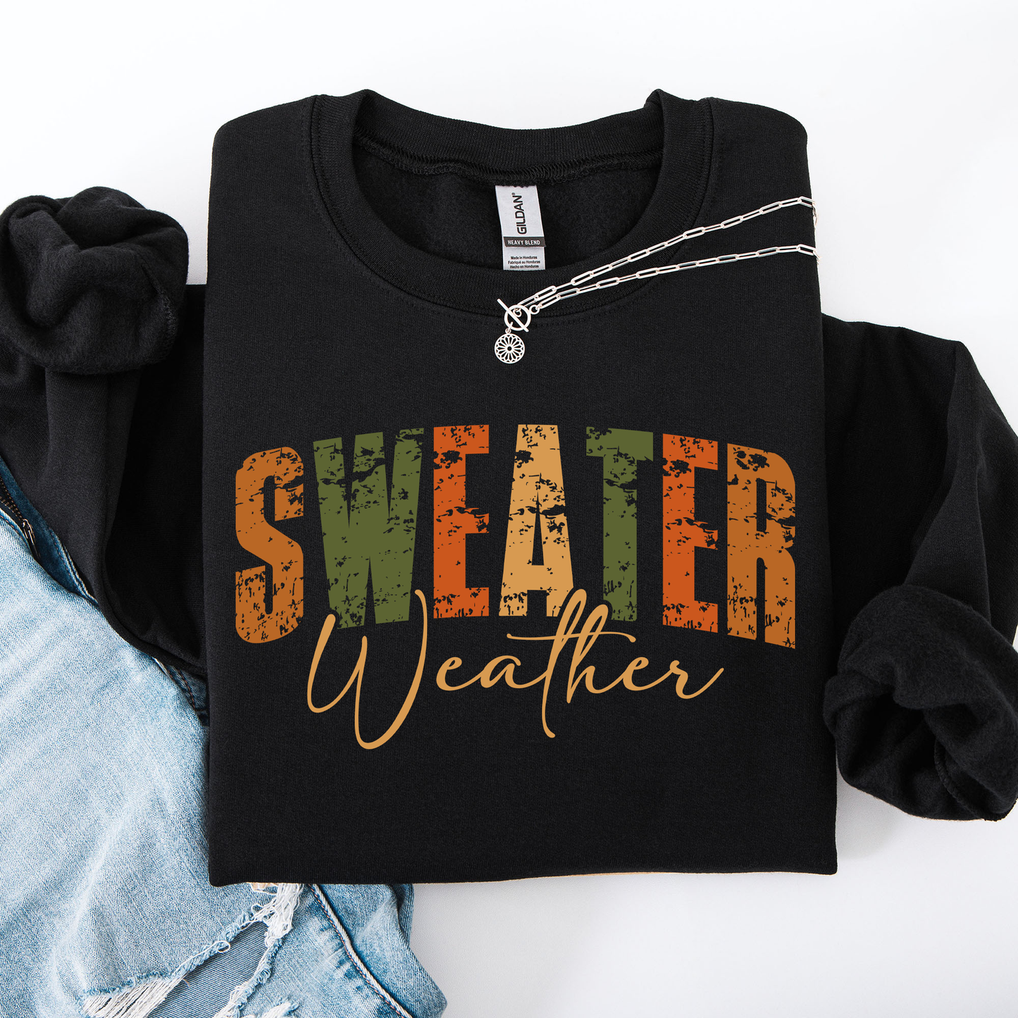 Sweater Weather, Fall, Retro Varsity, Autumn, Pumpkin Sweatshirt