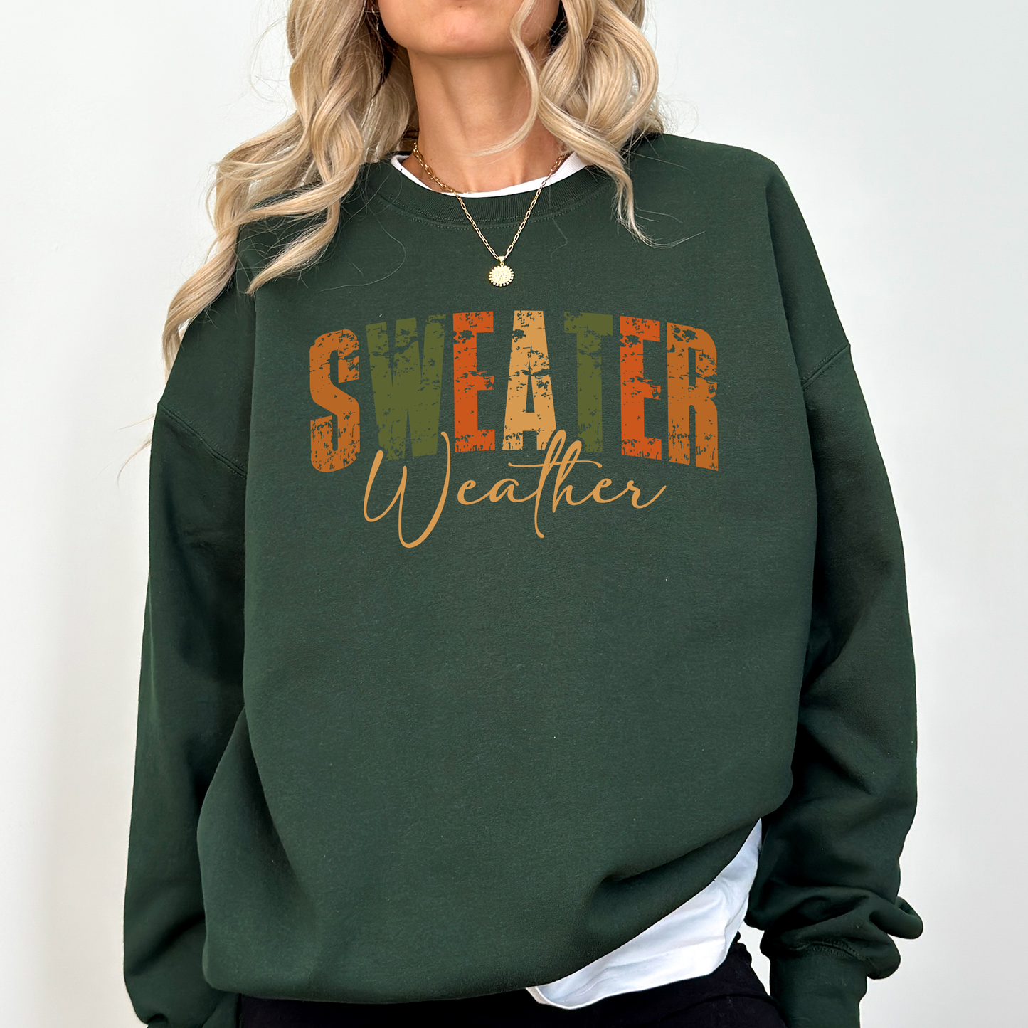 Sweater Weather, Fall, Retro Varsity, Autumn, Pumpkin Sweatshirt