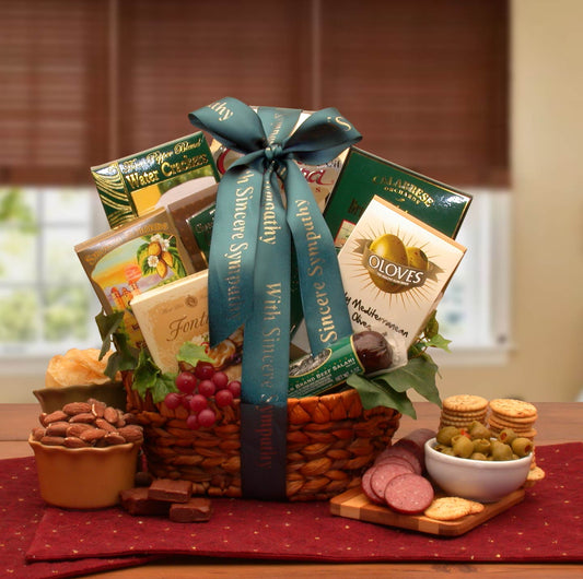 In Loving Memory Sympathy Gift Basket - sympathy gift baskets -