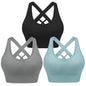 Women's Four Season Solid Nylon Sports Bra - Cross Strap Design