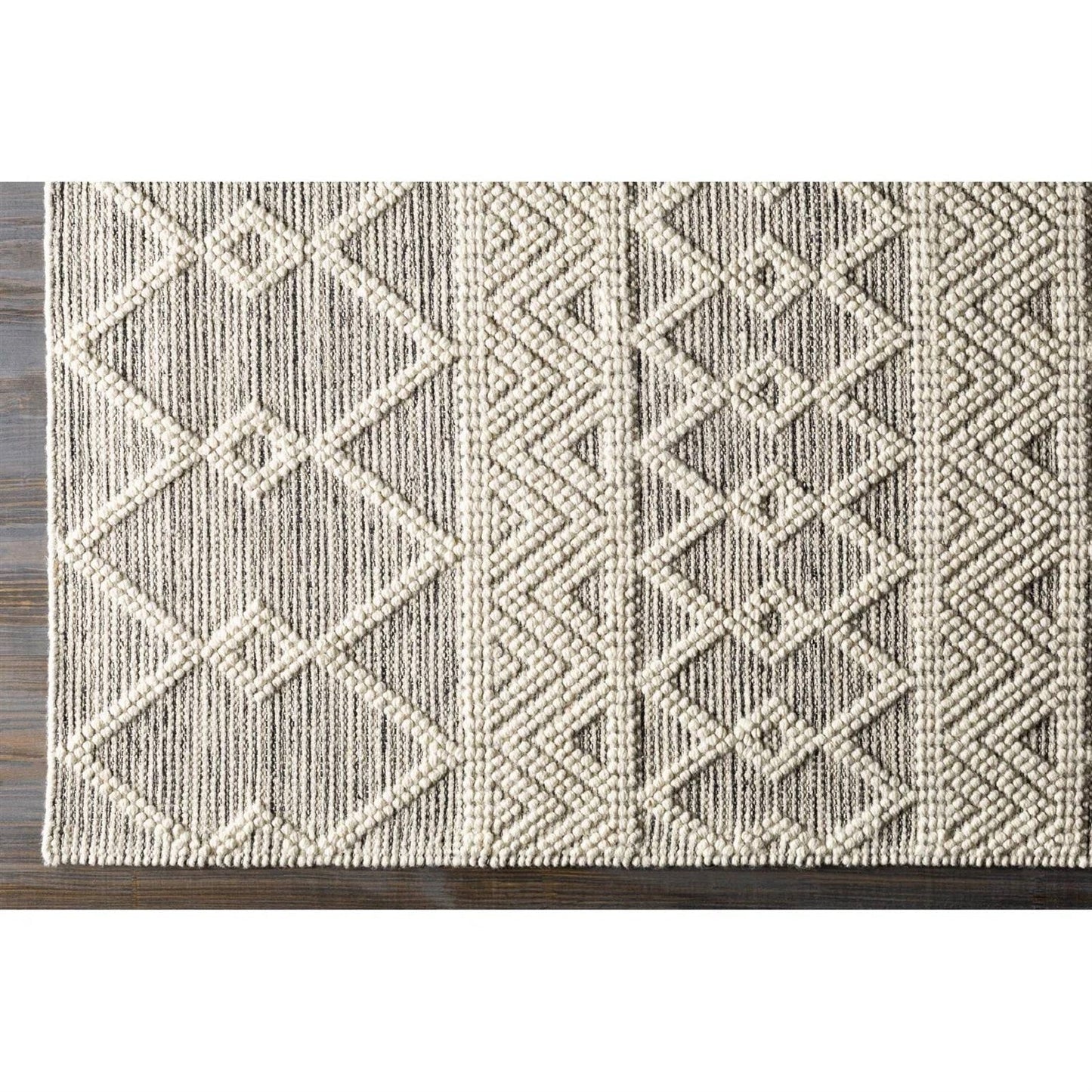 2-ft. x 3-ft. Hand Woven Wool Blend Grey Beige Ivory Persian Style Area Rug