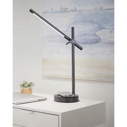 Modern LED Desk Light Table Lamp with Wireless Cell Charging Pad | Kitchen + Metal