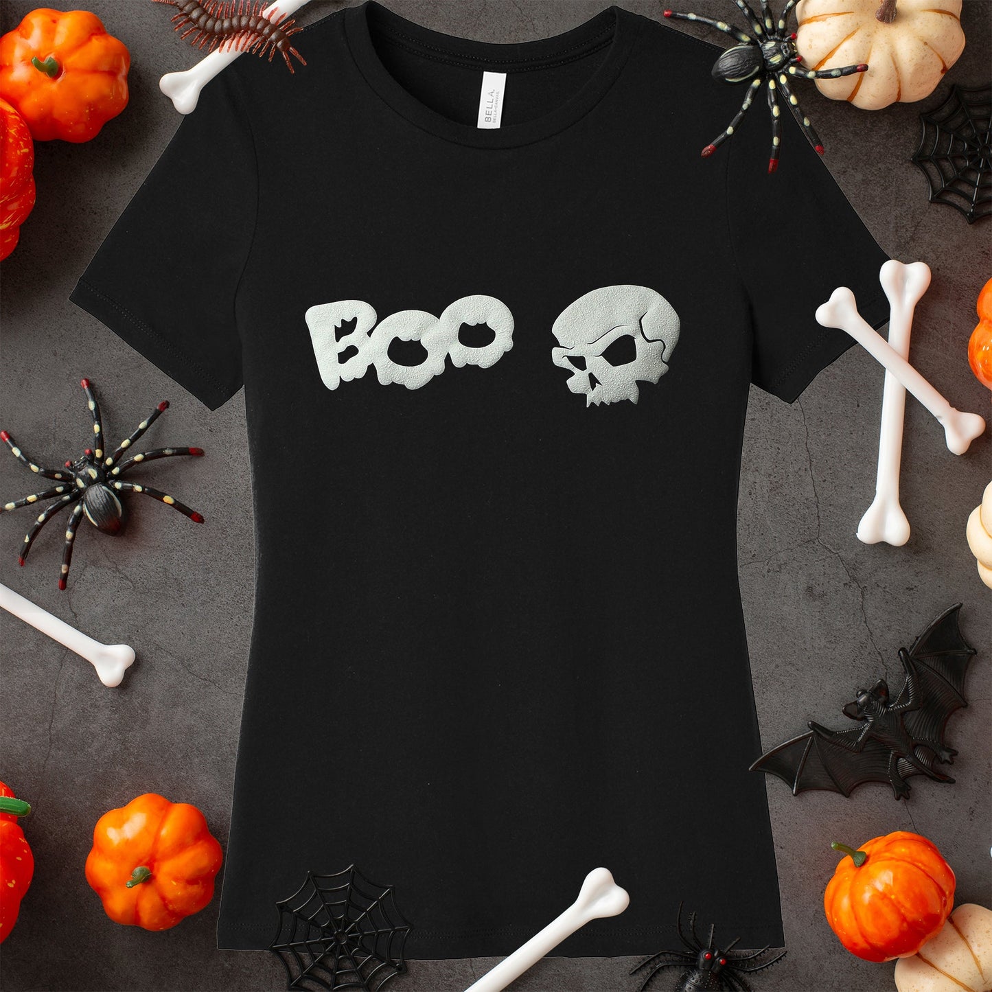 Skull Boo Glow in the Dark Puff Halloween Tee Shirt