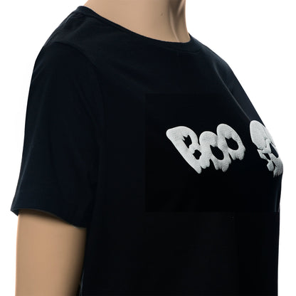 Skull Boo Glow in the Dark Puff Halloween Tee Shirt