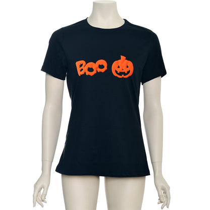 Pumpkin Boo Orange Puff Halloween Tee Shirt
