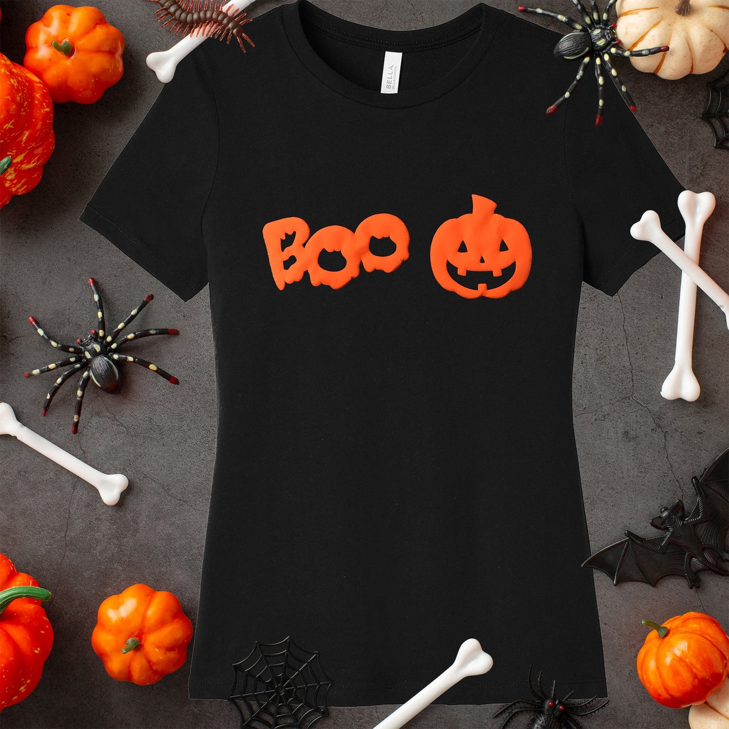 Pumpkin Boo Orange Puff Halloween Tee Shirt