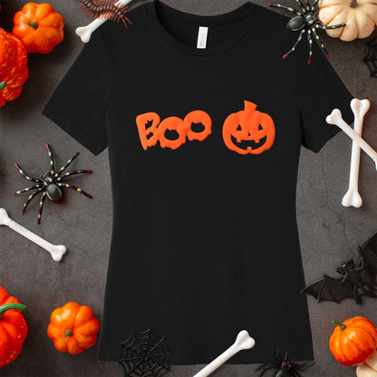 Pumpkin Boo Orange Puff Halloween Tee Shirt