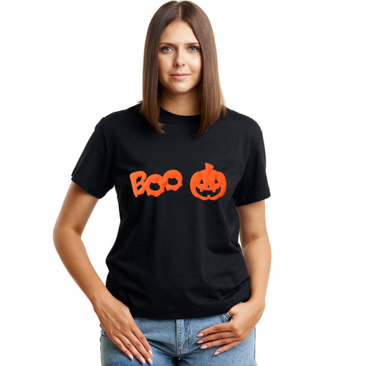 Pumpkin Boo Orange Puff Halloween Tee Shirt