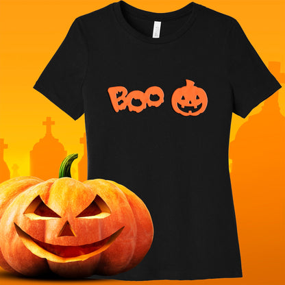 Pumpkin Boo Orange Puff Halloween Tee Shirt