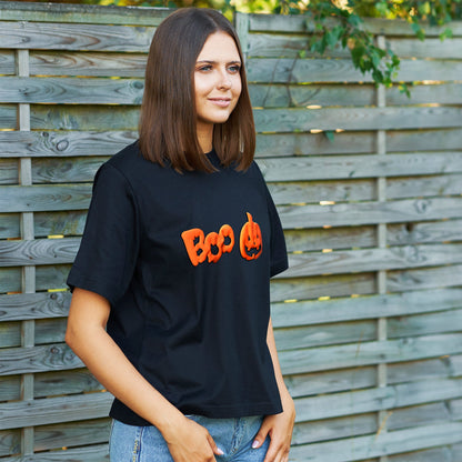 Pumpkin Boo Orange Puff Halloween Tee Shirt