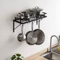 Matte Black Stainless Steel Wall Mounted Pot Rack with 10 Hanging