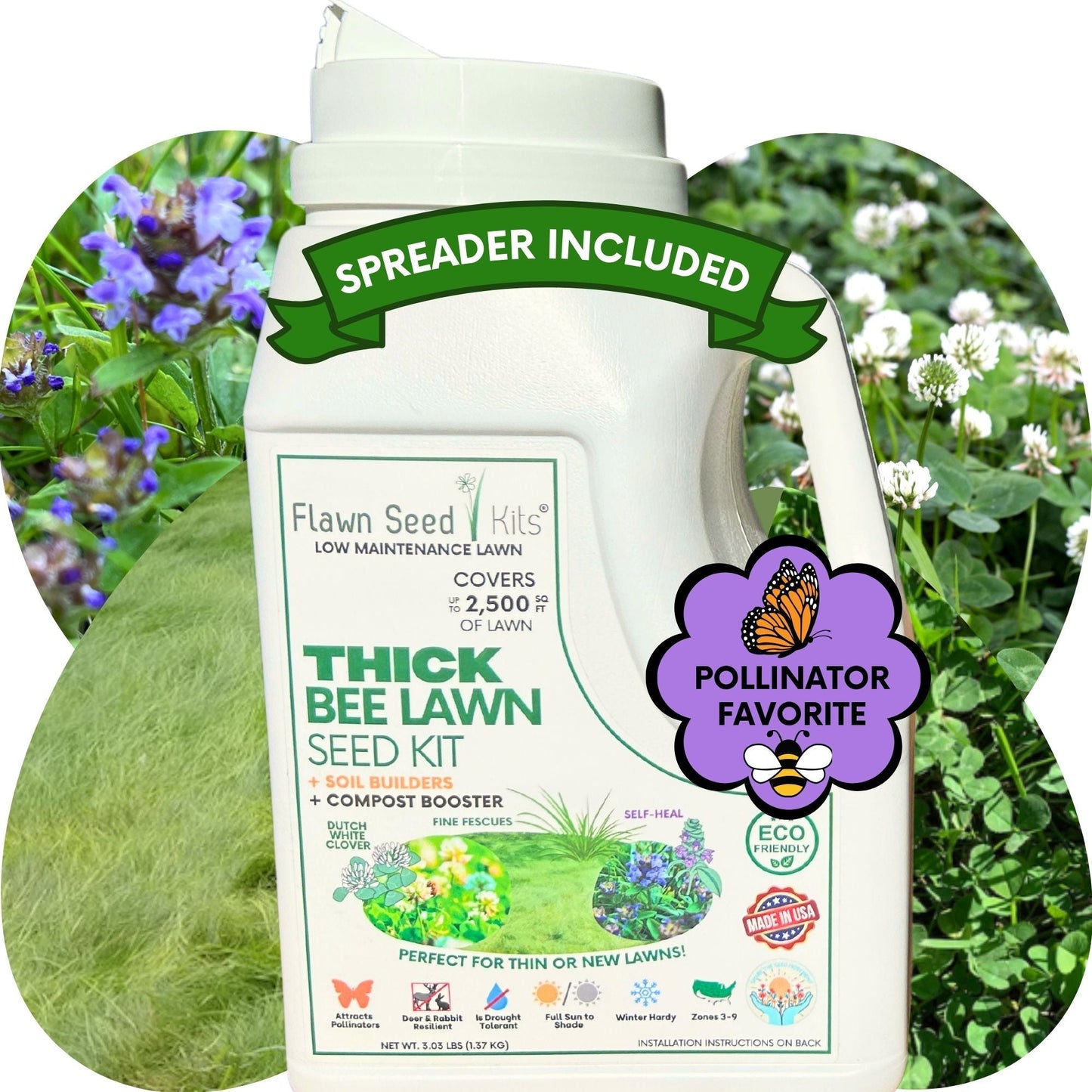 Thick Bee Lawn Seed Kit