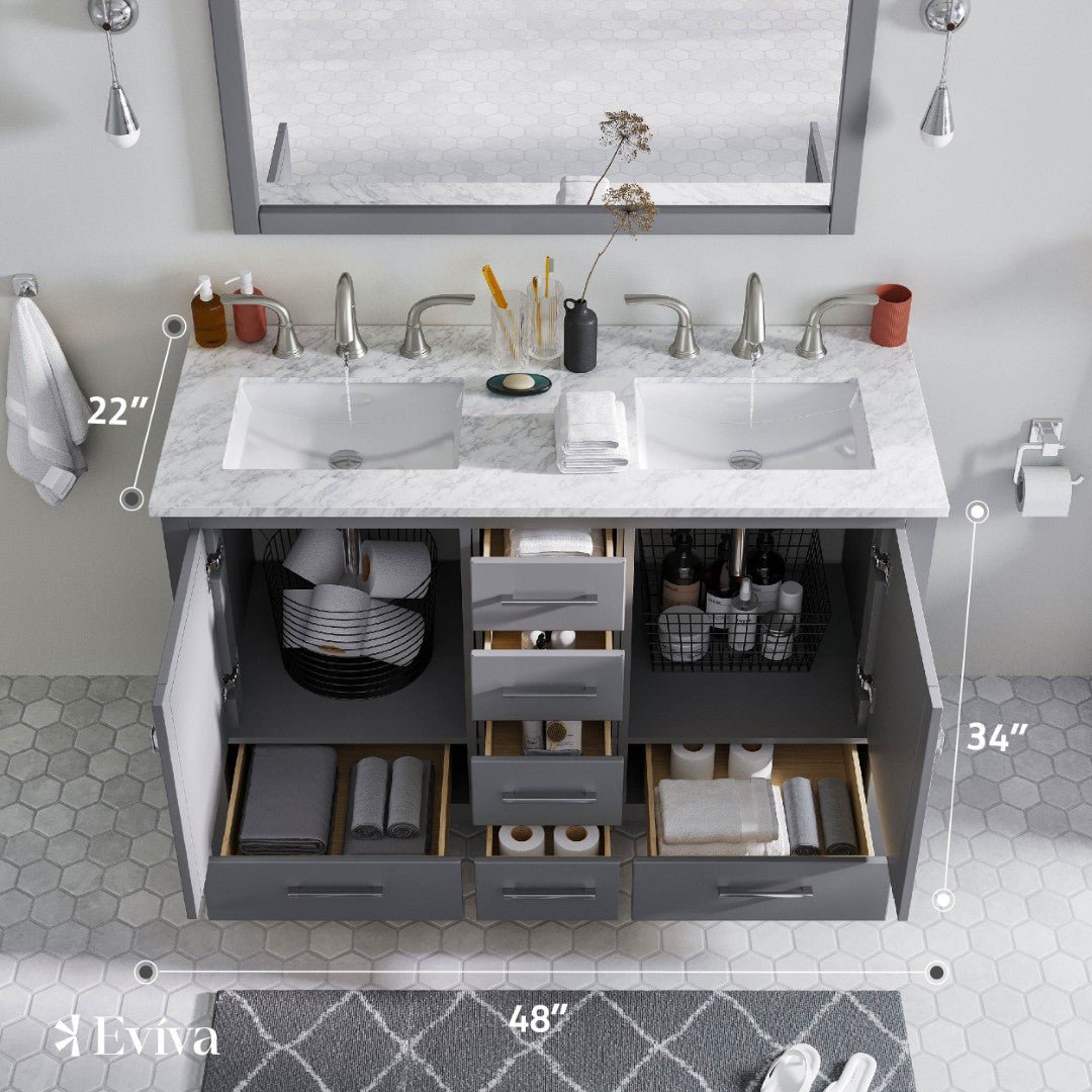 Eviva Aberdeen Transitional Bathroom Vanity (24"-72")