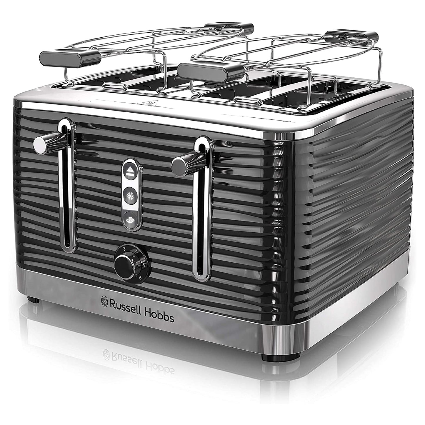 Russell Hobbs Retro Style 4 Slice Toaster in Black | Kitchen [ Metal] |Toasters |  Kitchen + Metal