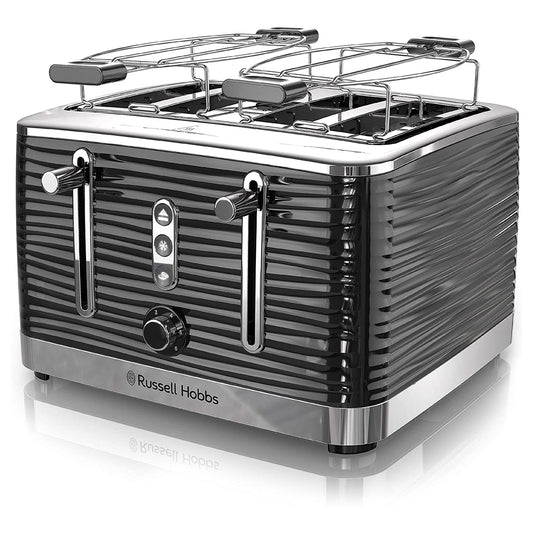 Russell Hobbs Retro Style 4 Slice Toaster in Black | Kitchen [ Metal] |Toasters |  Kitchen + Metal