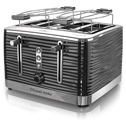 Russell Hobbs Retro Style 4 Slice Toaster in Black | Kitchen [ Metal] |Toasters |  Kitchen + Metal
