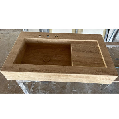 HANDCRAFTED CUSTOM TRAVERTINE SINK - 4 (TR-078)