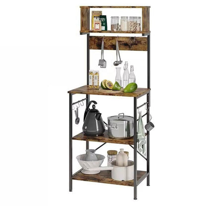 Industrial Modern Kitchen Metal Wood Shelf Bakers Rack Microwave Stand | Kitchen [Metal] | Kitchen + Metal