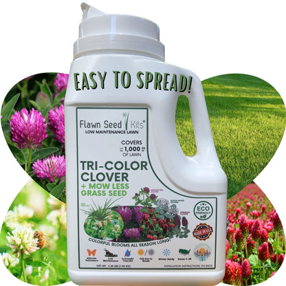 TRI-Color Clover + Mow Less Grass Seed