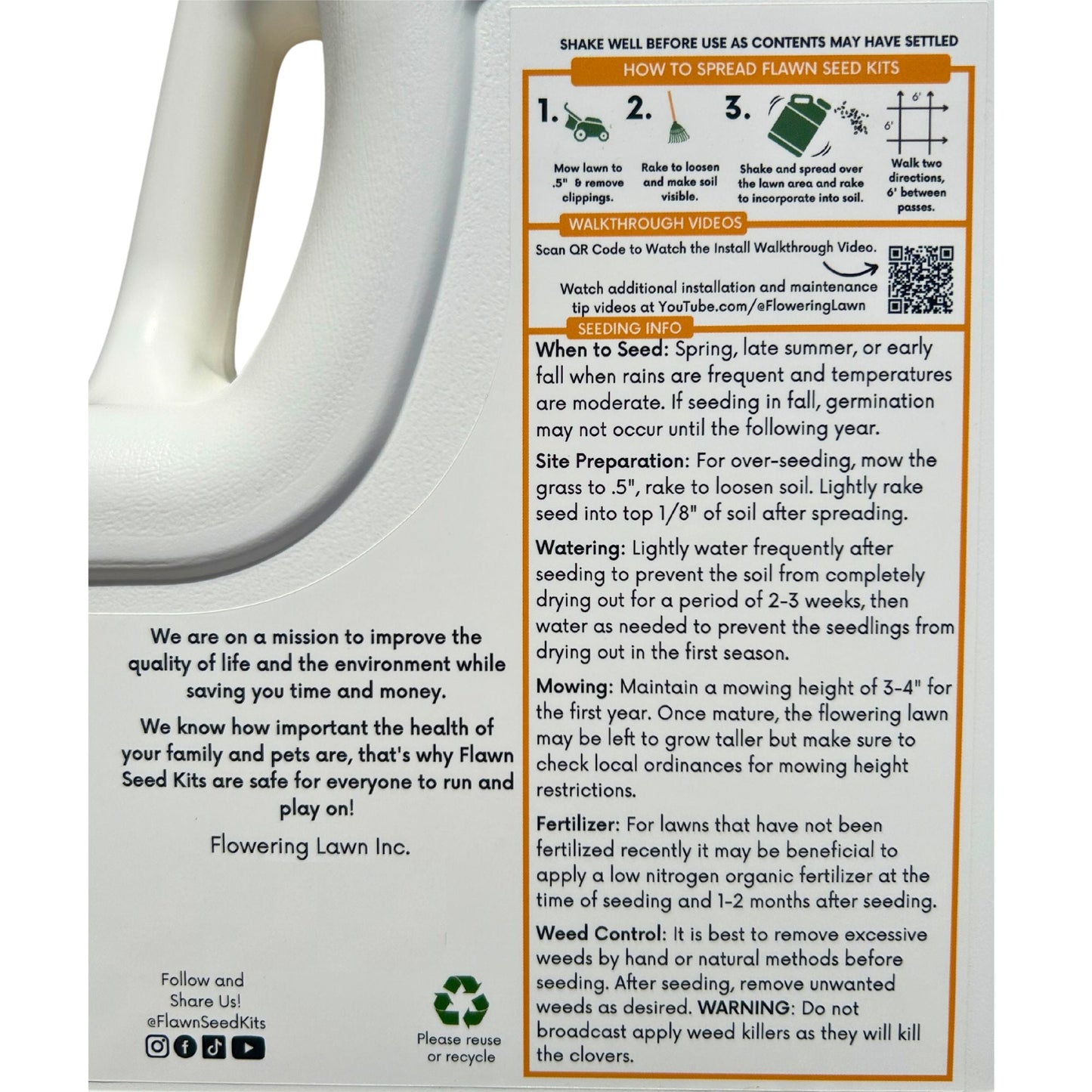 Tri-Color Clover Seed Easy Spread Shaker