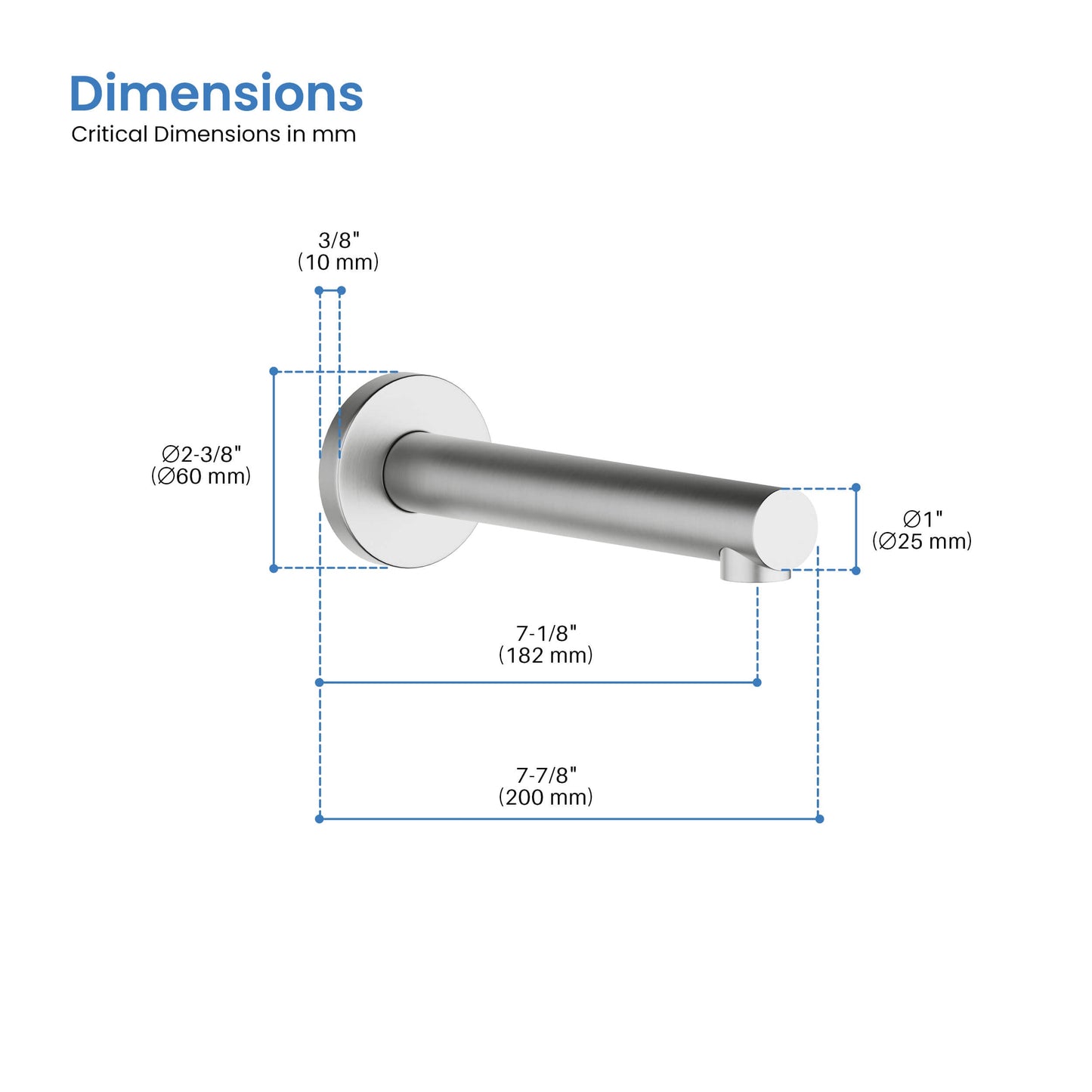 Halo Metal Tub Spout