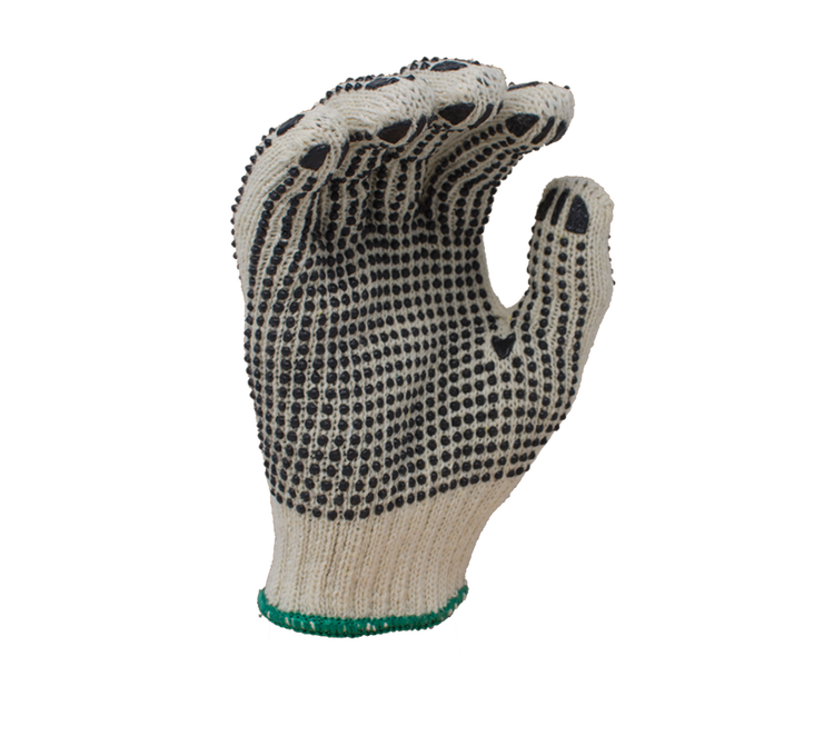 Task Gloves Knit PVC Grip Gloves TSK11201 • 7 Gauge Standard Weight Cotton/Poly, w/ 2-Sided PVC Dots 12 Pack